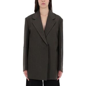 STUDIO NICHOLSON Women's Oversized Notched Lapel Blazer Women GREY Coats &